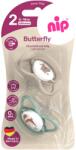 NIP Set 2 suzete ortodontice nip Butterfly din silicon, 5-18 luni, fara BPA (31051)