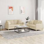 vidaXL Set de canapele cu perne, 2 piese, crem, material textil GartenMobel Dekor (3202104) Canapea