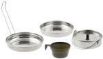MFH Set vase camping din otel inoxidabil, 4 piese, compact, MFH (33315) Serviciu de masa