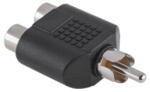  Adaptor RCA tata la 2x RCA mama pentru split semnal audio, compact (ZLA0305)