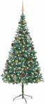 vidaXL Brad Craciun artificial pre-iluminat globuri/conuri pin, 210 cm GartenMobel Dekor (3077529)