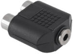  Adaptor audio jack 3.5 mm mama la 2x RCA mama pentru conectare stereo (ZLA0311S)