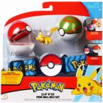 Mattel Set curea Pokemon Clip'N'Go cu figurina Pikachu si doua bile Poke Ball (POKE95280_95281) Figurina