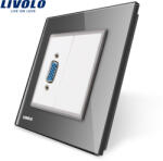LIVOLO Priza cu mufa VGA mama Livolo cu rama din sticla SmartElectro IntelligentHouse (VL-C791VG1-15)
