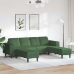 vidaXL Canapea Verde închis 250 x 188 x 76 cm Tesatura din corduroy GartenMobel Dekor (3335136) Canapea