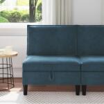 vidaXL Sofa cu Depozitare albastru Catifea GartenMobel Dekor (42027113) Canapea