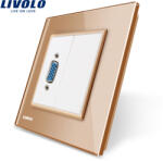 LIVOLO Priza cu mufa VGA mama Livolo cu rama din sticla SmartElectro IntelligentHouse (VL-C791VG1-13)