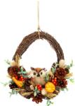 MagicHome Coronita decorativa de toamna MagicHome Nature cu bufnita, 35x34x10 cm (8091696)