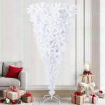 vidaXL Brad de Craciun artificial cu 300 LED Alb 240 cm PVC si Otel GartenMobel Dekor (3426736)