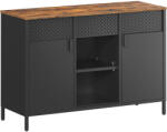 SONGMICS Dulap metalic SONGMICS cu 2 usi, polite reglabile si blat maro rustic (EZ-LSC204B01) Comoda