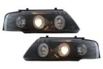 KITT Lightning Faruri Angel Eyes negre pentru VW Passat B5 3B, compatibile 1996-2000 (HLVWPAB5AE)
