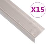 vidaXL Profile trepte în forma de L, 15 buc. sampanie 100 cm aluminiu GartenMobel Dekor (146773)