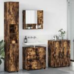 vidaXL Set de mobilier pentru baie Pe perete 4 pcs Stejar fumuriu GartenMobel Dekor (3393008)