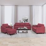 vidaXL Set canapea cu perne, 4 piese, rosu vin, material textil GartenMobel Dekor (3201784) Canapea