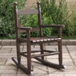 vidaXL Scaun balansoar pentru copii, maro, lemn masiv de plop GartenMobel Dekor (4008880) Balansoar