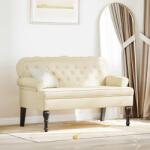 vidaXL Banca Chesterfield Crem 119.5 x 64.5 x 75 cm Piele artificiala GartenMobel Dekor (42019295)