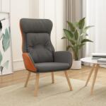 vidaXL Scaun de relaxare, gri închis, catifea si PVC GartenMobel Dekor (341302)