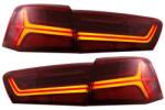 KITT Specials Stopuri Full LED pentru Audi A6 4G C7 2011-2014, Red Clear, Design Facelift (TLAUA64GRC)