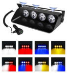 LAMPA LED stroboscopica pentru parbriz 12V, cu ventuze si moduri multiple (S4Y) (060317-2)
