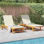 vidaXL Sezlong 2-persoana 2 pcs Maro Lemn Solid de Acacia GartenMobel Dekor (3325194)