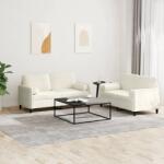 vidaXL Set de canapele cu perne, 2 piese, crem, catifea GartenMobel Dekor (3202002) Canapea