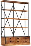 vidaXL Biblioteca 4 rafturi 6 sertare 122x36x181 cm lemn masiv mango GartenMobel Dekor (284423) Biblioteca