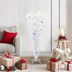 vidaXL Brad de Craciun artificial cu 150 LED Alb 120 cm PVC si Otel GartenMobel Dekor (3426693)