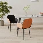 vidaXL Scaune de bucatarie, 2 buc. , negru, textil si piele ecologica GartenMobel Dekor (344754)