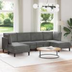 vidaXL Set de mobilier pentru living cu perna 6 pcs Gri închis Catifea GartenMobel Dekor (3413737)