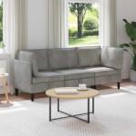 vidaXL Set de mobilier pentru living 3 pcs Gri deschis Catifea GartenMobel Dekor (3413728)