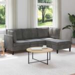 vidaXL Set de mobilier pentru living cu perna 4 pcs Gri închis Catifea GartenMobel Dekor (3413735)