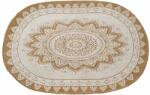 vidaXL Covor oval din iuta naturala cu model floral, bej-alb, 122x183 cm (42010826) Covor