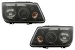 KITT Lightning Faruri Angel Eyes negre pentru VW Bora 1998-2005 cu reglaj electric (HLVWBOB)
