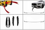 KITT Kit flapsuri si lip bara fata Mercedes A-Class W177 V177 A35 negru lucios (COFBFOBW177FFOFB)