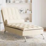 vidaXL Sezlong de masaj cu sprijin, crem, material textil GartenMobel Dekor (379448)