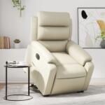 vidaXL Fotoliu rabatabil electric cu ridicare, crem, piele ecologica GartenMobel Dekor (3205057)