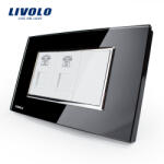 LIVOLO Priza dubla Telefon Livolo cu rama din sticla - standard italian SmartElectro IntelligentHouse (VL-C392T-82)