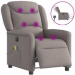 vidaXL Fotoliu electric de masaj rabatabil, gri taupe, textil GartenMobel Dekor (3303191)