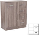 Leziter Comoda Leziter Miami cu 1 usa si 4 sertare, 80x92 cm, stejar York (LMK1A4FYTYT) Comoda