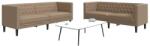 vidaXL Set canapele Chesterfield cu 2 locuri, cappuccino, piele eco. GartenMobel Dekor (3209279) Canapea