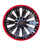  Set 4 capace roti Evo 14 inch, negru-rosu, ABS, pentru jante din otel (280923-6)