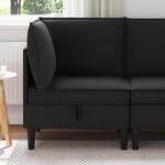 vidaXL Canapea colt cu depozitare Negru Catifea GartenMobel Dekor (42027093) Canapea