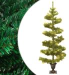 vidaXL Brad Craciun pre-iluminat ondulat cu ghiveci verde 120 cm PVC GartenMobel Dekor (344649)