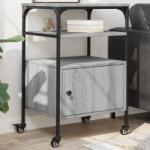 vidaXL Suport imprimanta, 3 niveluri, gri sonoma, 50x40x76 cm, lemn GartenMobel Dekor (842294)