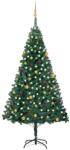 vidaXL Brad Craciun artificial pre-iluminat, set globuri, verde 240 cm GartenMobel Dekor (3077538)