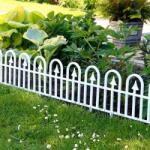 GardenLine Pachet 4 buc Bordura Gardulet Decorativ Plastic pentru Gazon sau Flori, Dimensiuni 240x24cm, Imitatie Fier, Alb (DOS2354-alb)