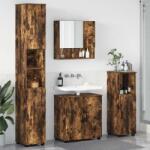 vidaXL Set de mobilier pentru baie Pe perete 4 pcs Stejar fumuriu GartenMobel Dekor (3392968)