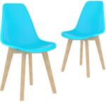 vidaXL Scaune de bucatarie, 2 buc. , albastru, plastic GartenMobel Dekor (289125)