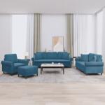vidaXL Set de canapele cu perne, 4 piese, albastru, catifea GartenMobel Dekor (3202209) Canapea