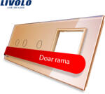 LIVOLO Panou intrerupator dublu+simplu+ priza Livolo din sticla SmartElectro IntelligentHouse (VL-P702/01/E-6A)